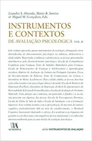 Imagem de Instrumentos e Contextos de Avaliação Psicológica Vol. II
