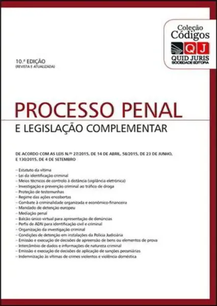Imagem de Processo Penal e Legislação Complementar