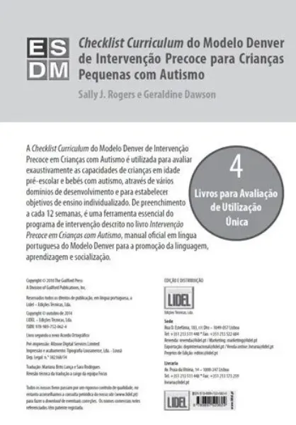 Imagem de Checklist Curriculum do Modelo Denver de Intervenção Precoce para Crianças Pequenas com Autismo